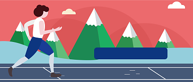 卡通简笔画手绘运动健身广告微信公众号素材图片背景