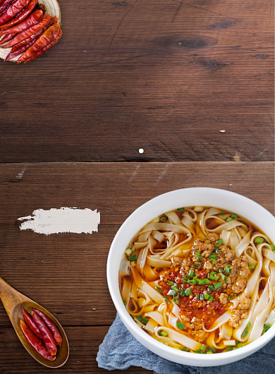 重庆干溜面美食印刷海报背景