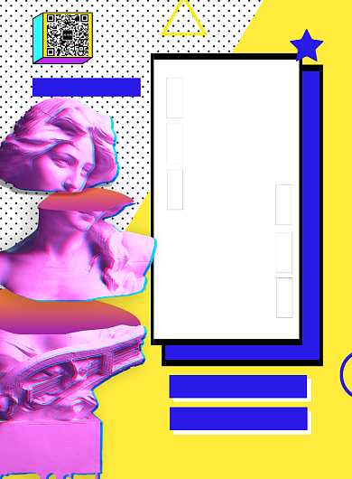 孟菲斯风格美术班招生海报背景