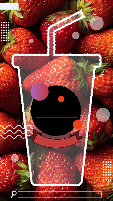 红色鲜果饮品促销手机海报背景