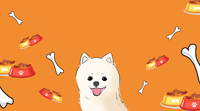 卡通手绘骨头狗粮宠物手机海报背景