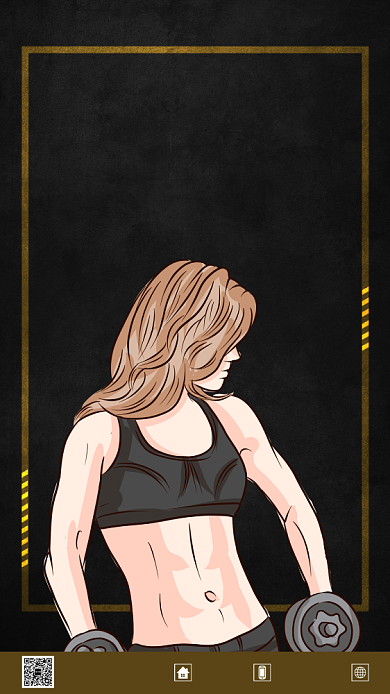 黑色全民健身手机海报背景