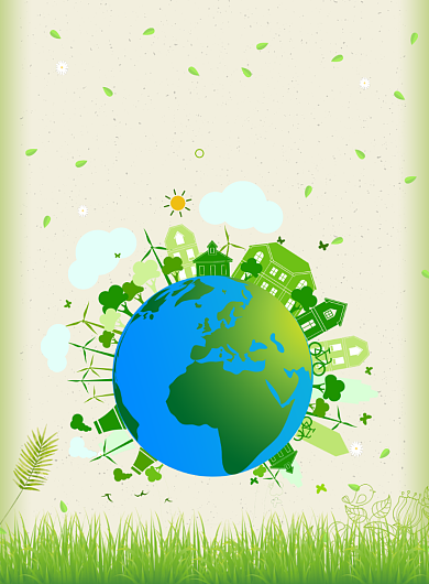 浅绿色简约保护地球广告印刷海报模板背景