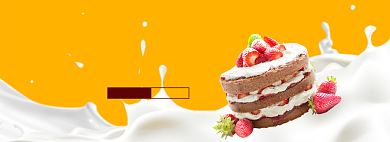 日常上新蛋糕甜点黄色背景海报背景