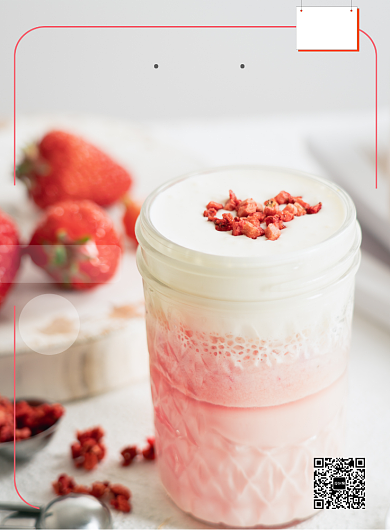 美味大气甜蜜草莓奶昔广告印刷海报模板背景
