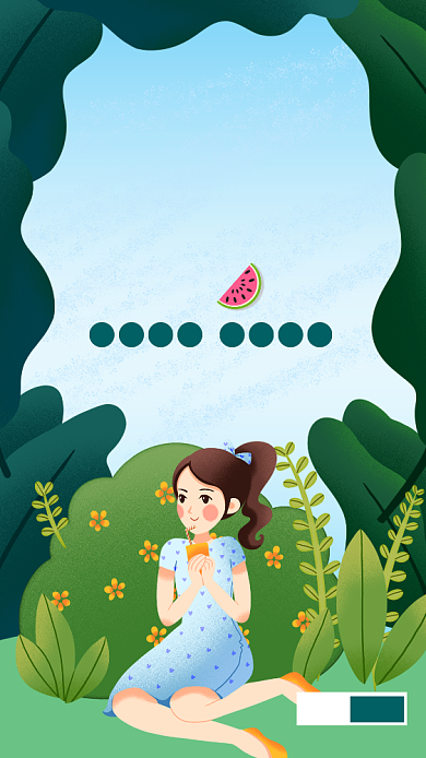 绿色清新大暑节气宣传海报背景