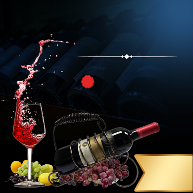 黑色红色金色法国进口红酒直通车背景