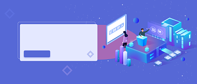 招聘建筑物蓝色立体公众号首图背景