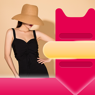 粉色紫红黄色优雅女装连衣裙造物节直通车背景