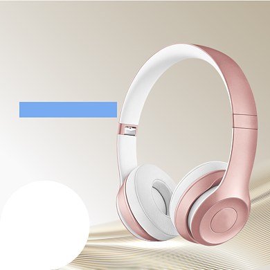 粉色金色无线蓝牙耳机防水低音炮直通车背景