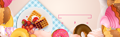 美味甜品banner背景