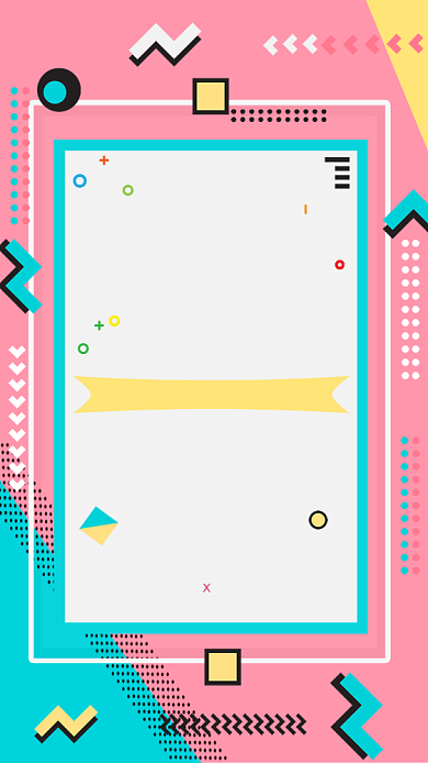 孟菲斯创意情人节促销手机海报背景