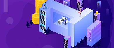 2.5D紫色科技感互联网公众号首图背景