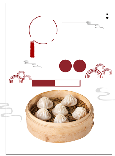 美食早餐小笼包促销海报背景