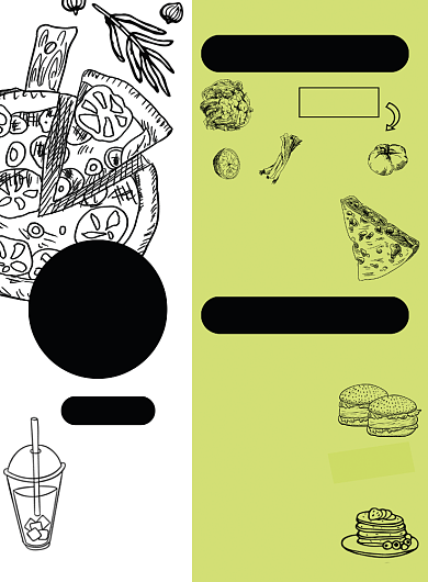 拼色创意快餐披萨菜单价目表印刷海报背景