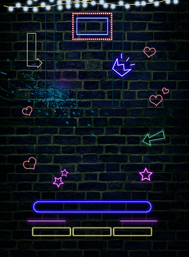 霓虹实景爱在七夕宣传印刷海报背景