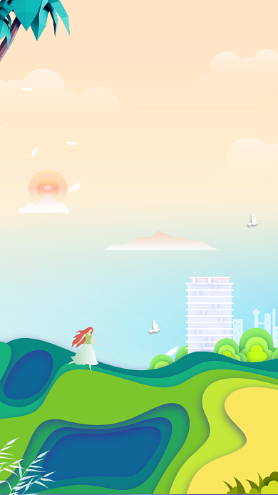 简约自然宝地房产手机宣传海报背景