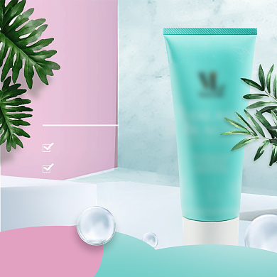 简约清新护肤品广告主图直通车背景