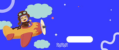 蓝色卡通六一儿童节公众号首图背景