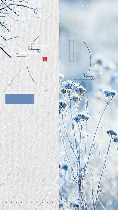 冬季简约大气霜降节气宣传手机海报背景