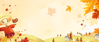 平面卡通秋分节气广告微信公众号素材图片背景