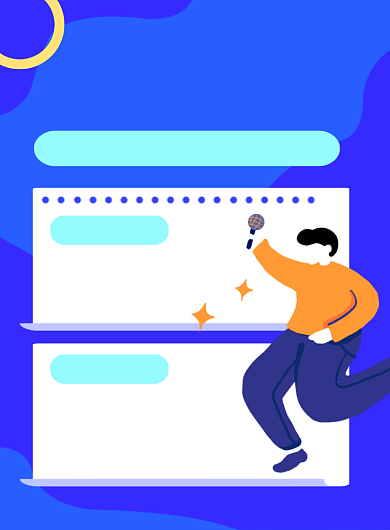 蓝色简约主播招募令招聘海报背景