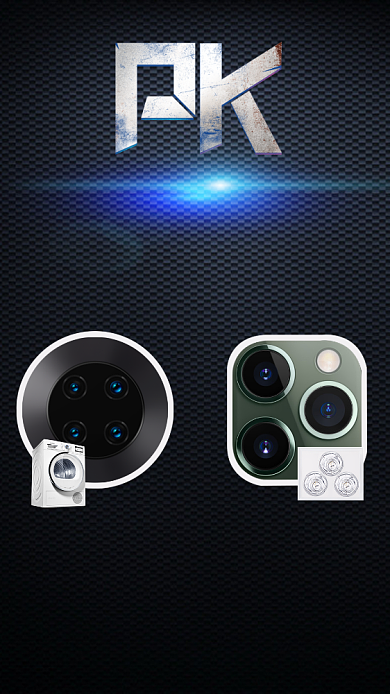 黑色大气华为苹果手机摄影PK海报背景