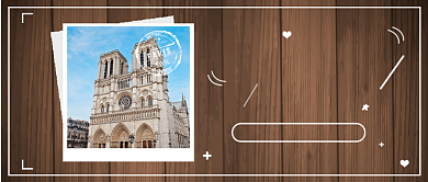 简约清新巴黎圣母院公众号首图背景