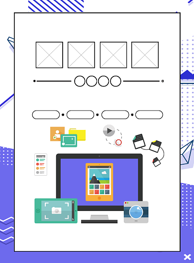 紫色时尚扁平化电商设计培训宣传海报背景
