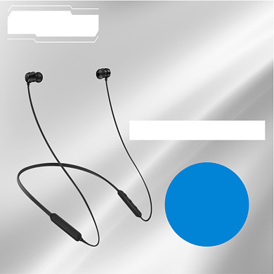 蓝色绿色无线蓝牙防脱落耳机直通车背景