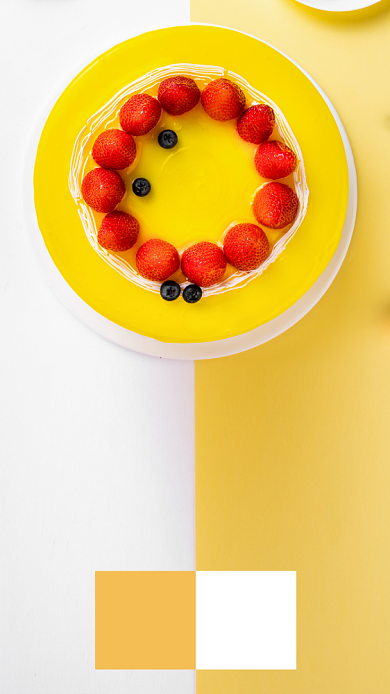 早安黄色水果日签月签手机海报背景