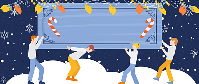 卡通清新圣诞节平安夜公众号首图背景