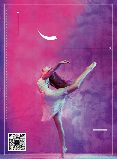 紫色大气舞蹈艺术印刷海报背景