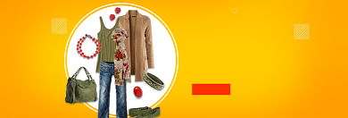 橙色调秋季女装促销banner背景