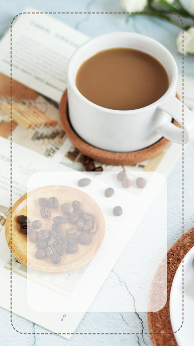 日签每日一签下午茶创意手机海报背景