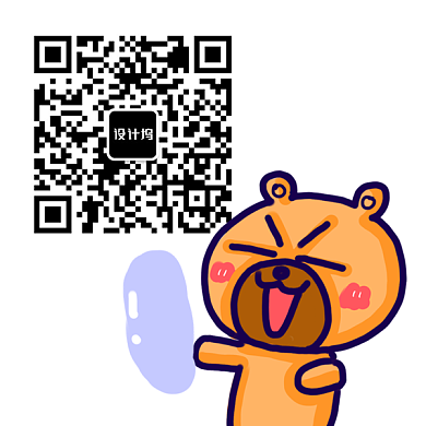 简约手绘卡通熊新媒体二维码关注背景