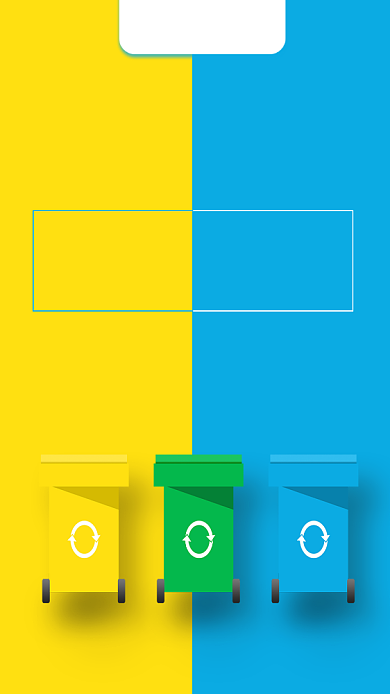 拼色创意简约垃圾分类手机海报背景