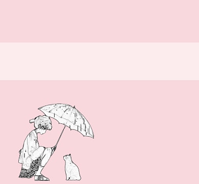 可爱手绘卡通粉色女孩流浪猫朋友圈封面背景