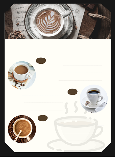 咖啡价目表唤醒味蕾创意印刷宣传单海报背景