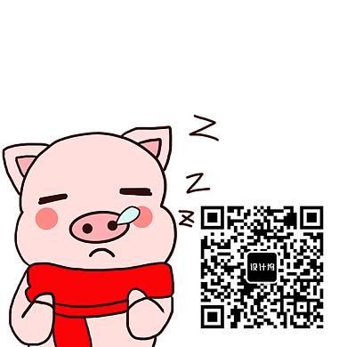 猪手绘可爱简约关注新媒体二维码背景