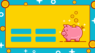 卡通小猪存钱理财手机海报背景