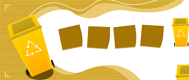 土黄色垃圾分类宣传配图微信公众号素材图片背景