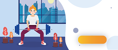 卡通手绘扁平运动健身广告微信公众号素材图片背景