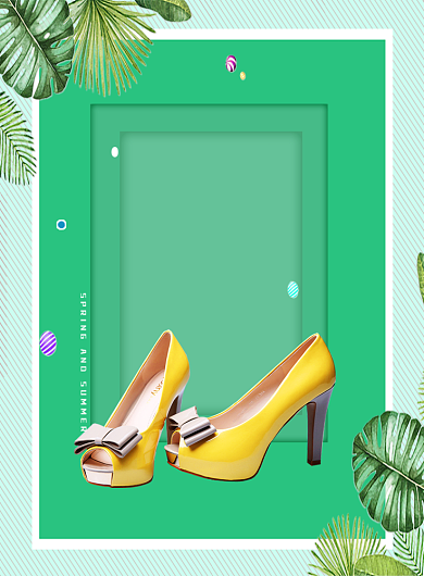 夏季鞋子新品促销广告印刷海报背景
