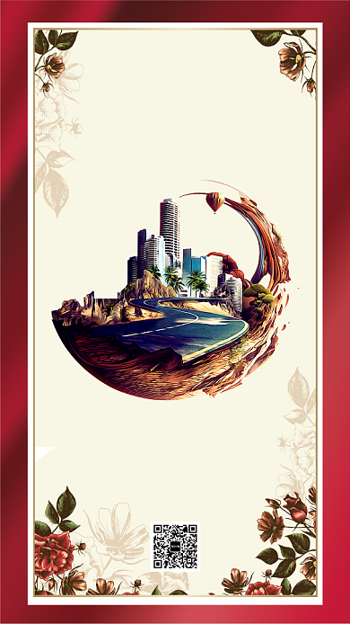 房地产开盘手机海报背景