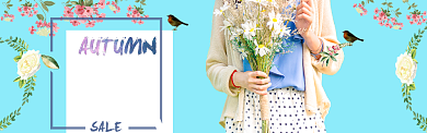 秋季上新小清新气质女装banner背景