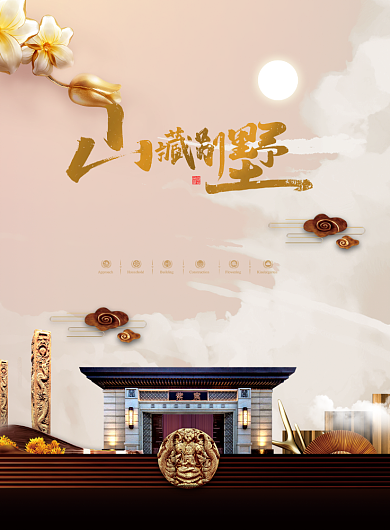 房地产别墅大气印刷海报背景