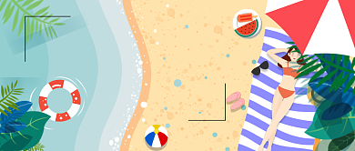 可爱卡通手绘清新夏季大暑广告微信公众号素材图片背景