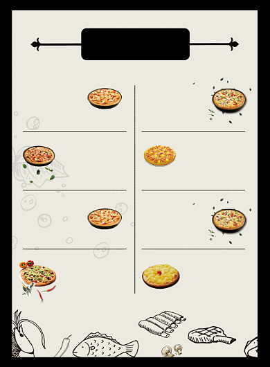 美食披萨快餐餐饮店菜单价目表海报背景