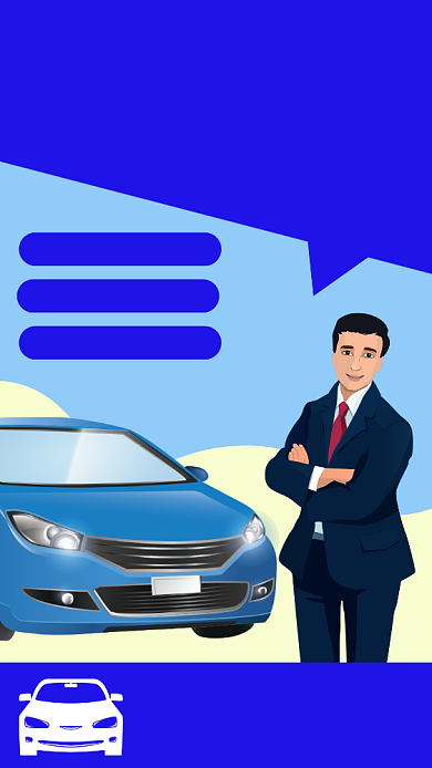 蓝色驾校培训招生宣传促销手机海报背景